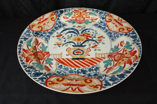 Large Chinese Imari Porcelain Plate Plaque Dish China Pottery