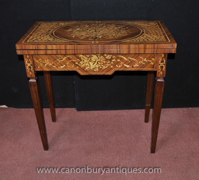 Regency Games Chess Table Marquetry Inlay Console Tables Furniture