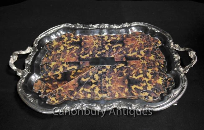 Victorian Rococo Silver Plate Serving Tray Butlers Platter F.B Rogers Silver Co