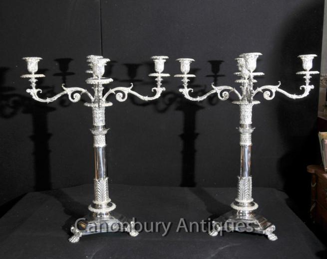 Victorian Silver Plate Candelabras Sheffield Matthew Boulton