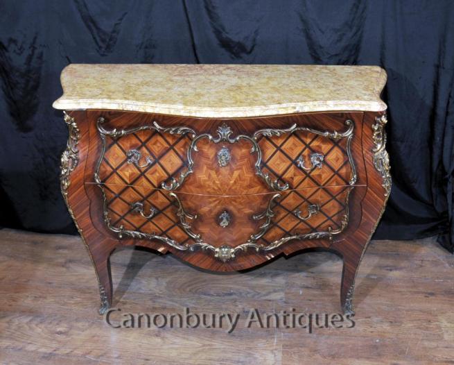 Antique French Empire Bombe Commode Chest Drawers Circa 1880