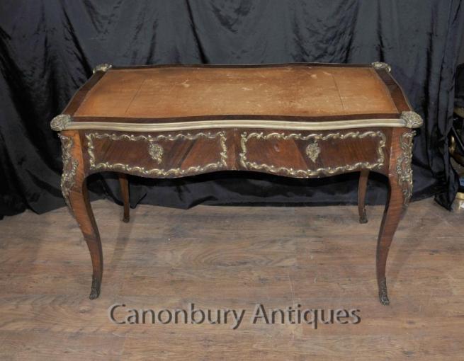 French Empire Antique Desk Writing Table Bureau Plat 1860