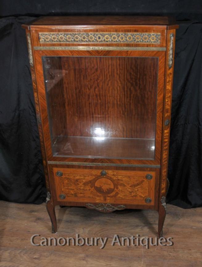 Antique Napoleon III Glass Display Cabinet Bijouterie