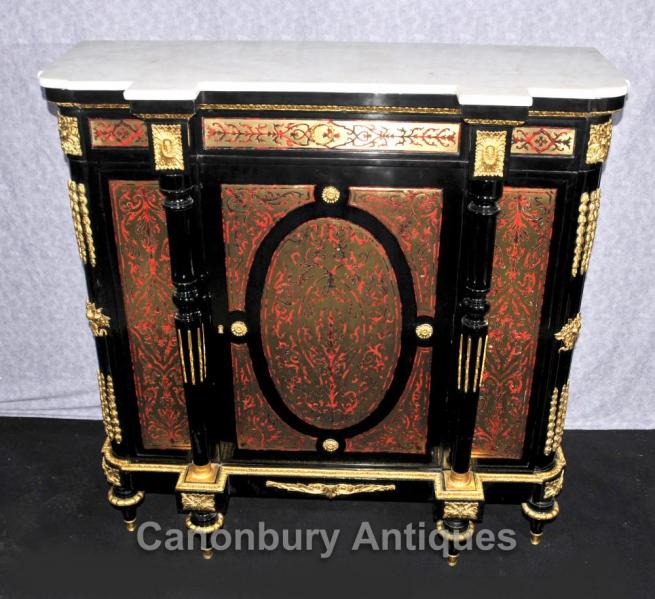 French Louis XVI Boulle Cabinet Credenza Sideboard Buhl Inlay