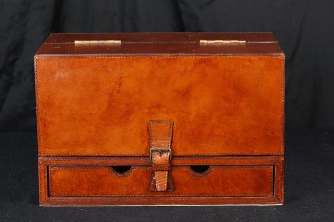 Leather Bond Box Letter Writing Desk Stationary Set Campaign Steamer Trunk