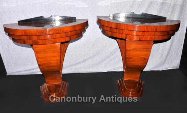 Pair Classic Art Deco Console Tables Hall Table 1920s