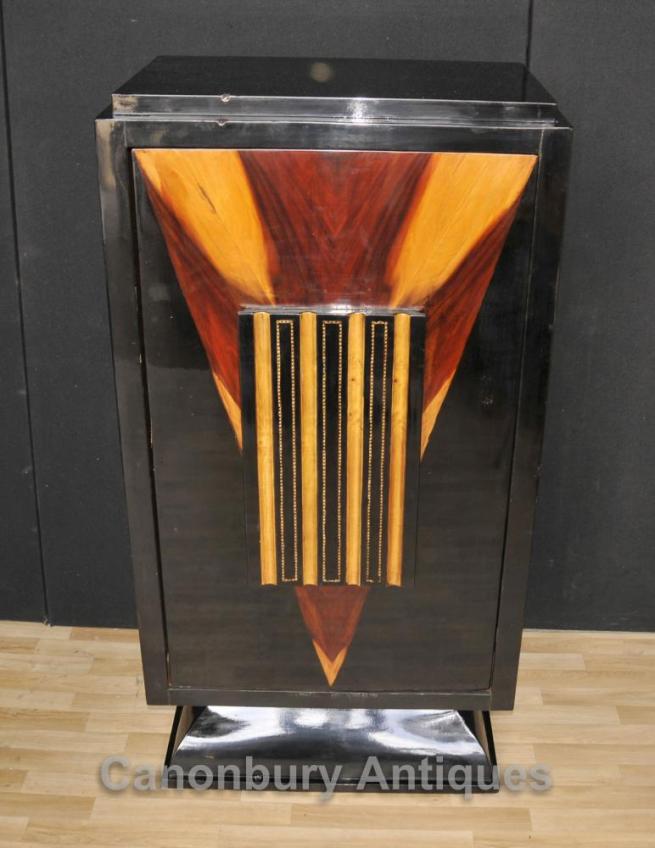 Art Deco Lacquer Cocktail Cabinet Drinks Chest