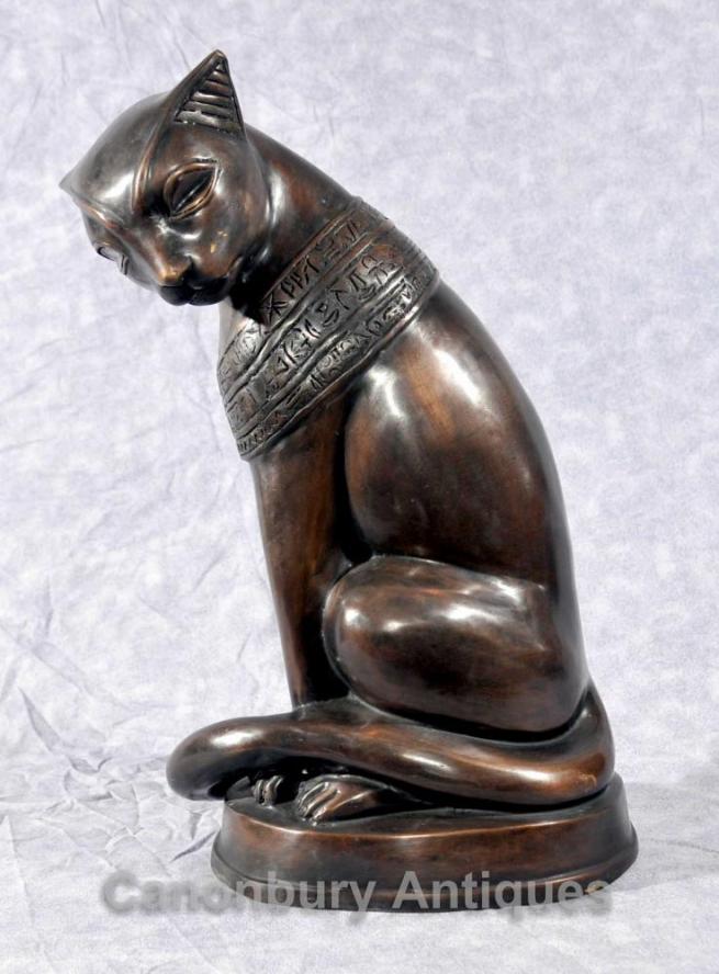 Bronze Egyptian Cat Statue Feline Felus Casting Egypt Cats