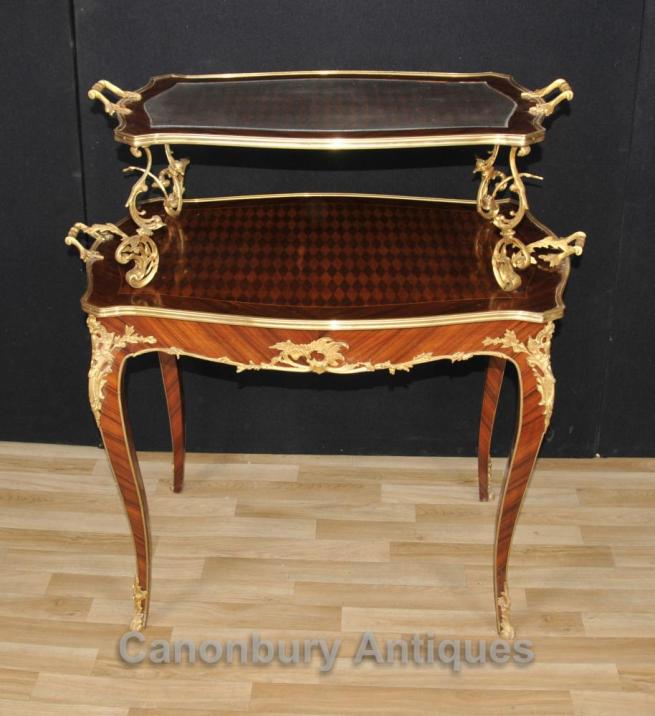 French Empire Tiered Pastry Hall Table Parquetry Furniture
