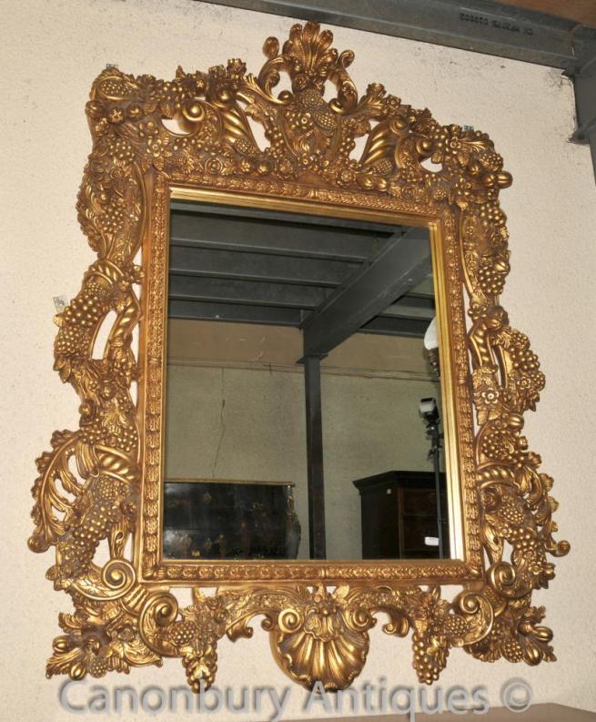 Large Louis XVI Pier Mirror Gilt Frame Glass Mirrors