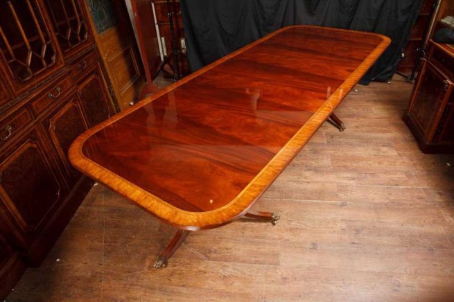 Mahogany Regency Pedestal Dining Table Diner Extending Tables