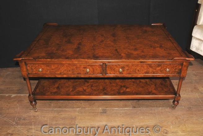 Regency Coffee Table Burr Walnut Tables Furniture