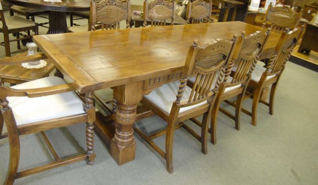 Chunky Abbey Farmhouse Refectory Table Oak Rustic Tables
