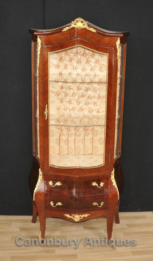 French Empire Glass Fronted Display Cabinet Bijouterie
