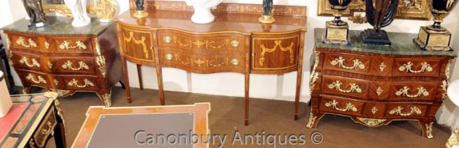 Pair Large Empire Bombe Commodes Chests of Drawers Kingwood