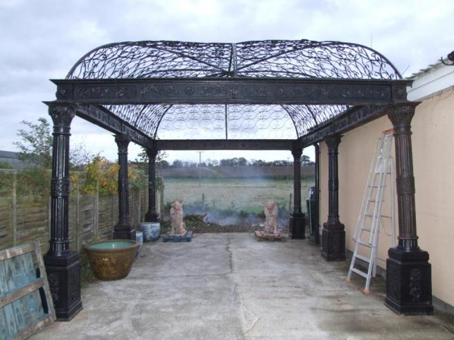 Massive Victorian Cast Iron Gazebo Arbor Architectural Garden Casting