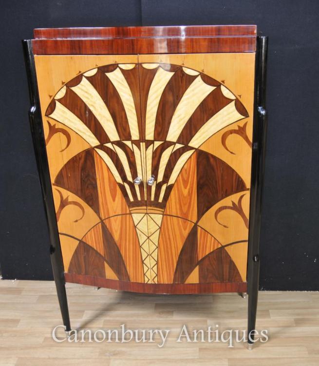 Art Deco Cabinet Commode Marquetry Inlay Furniture