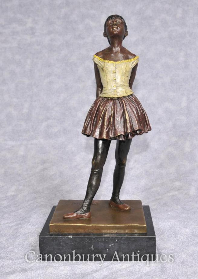 French Bronze Degas Ballerina Girl Statue Figurine Ballet Dancer