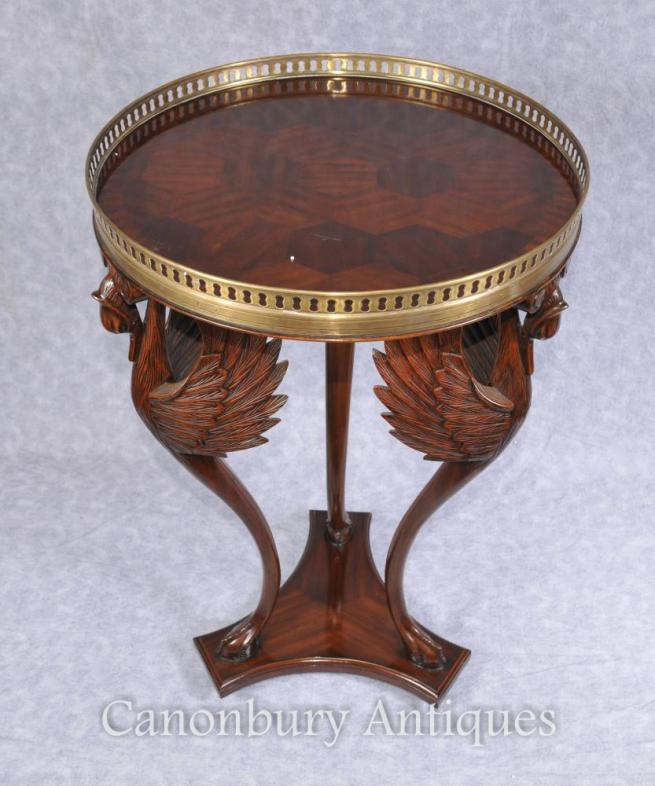 French Empire Crane Side Table Bird Cocktail Tables