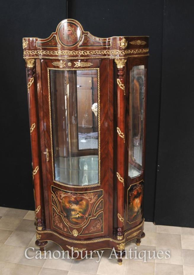 French Louis XVI Display Cabinet Bijouterie Painted Cabinets