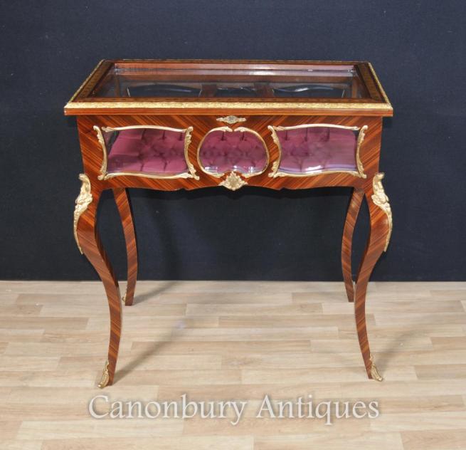 French Louis XVI Display Cabinet Jewellery Case Bijouterie