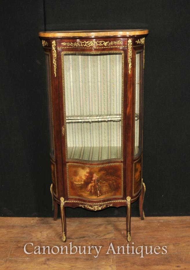 French Louis XVI Display Cabinet Vitrine in Vernis Martin Manner Harrods