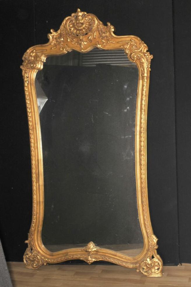 Large French Louis XVI Gilt Pier Mirror 7 Foot