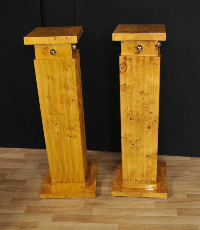 Pair Art Deco Classic Pedestal Plinth Columns Tables