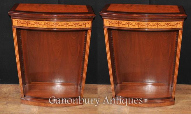 Pair Regency Open Front Bookcases Sainwood Walnut