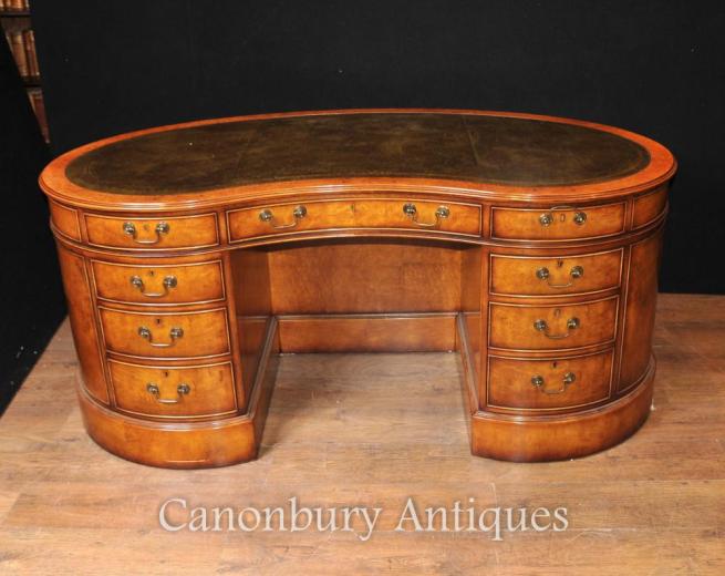 Regency Kidney Bean Desk in Satinwood Writing Tables English Desks