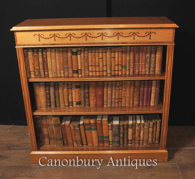 Regency Open Front Bookcase in Satinwood Sheraton Bookcases