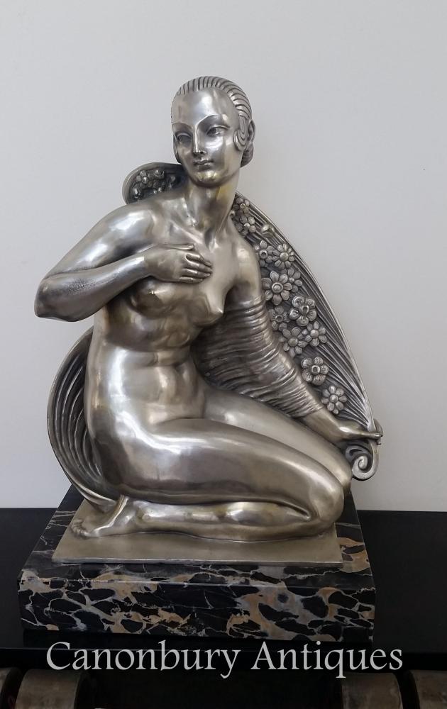 Art Deco Bronze Beauty of Paris Statue by Joe Descomps