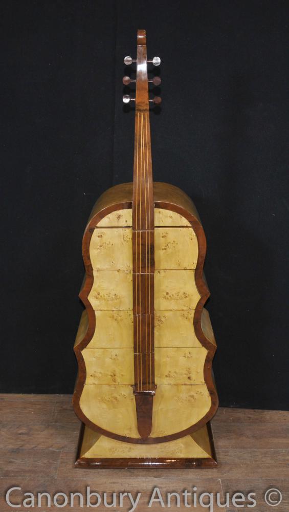 Art Deco Double Bass Chest of Drawers Cabinet
