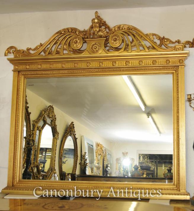 English Adams Gilt Mantle Mirror Glass Mirrors