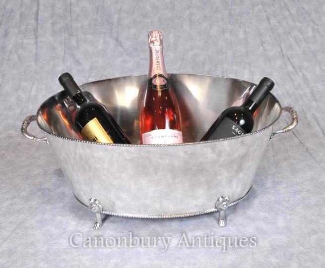 George III Silver Plate Wine Cooler Bucket Champagne Planter