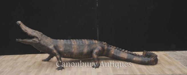 Lifesize Bronze Crocodile Statue Casting Alligator Reptile