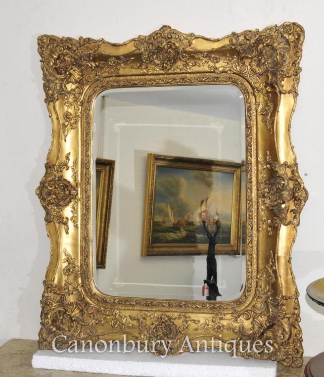 Victorian Gilt Mantle Mirror Hall Mirrors Glass Frame