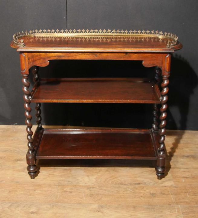 Antique Regency Whatnot Table Sideboard Rosewood Candy Twist Legs