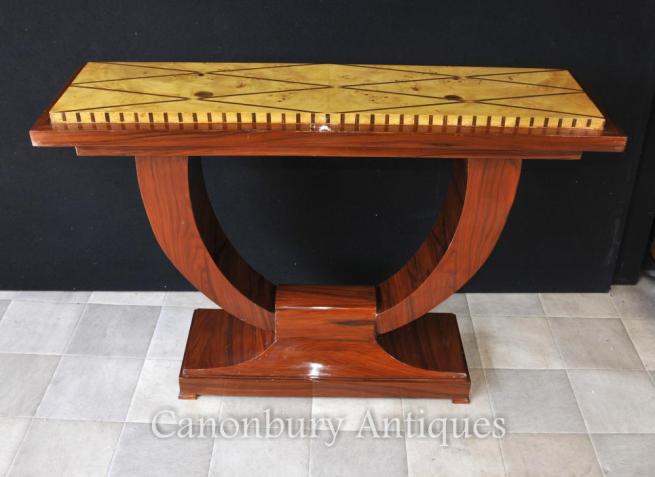 Art Deco Ogee Rosewood Console Table Hall Tables