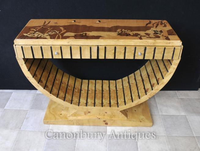 Art Deco Oggee Console Table Inlay Top 1920s Furniture