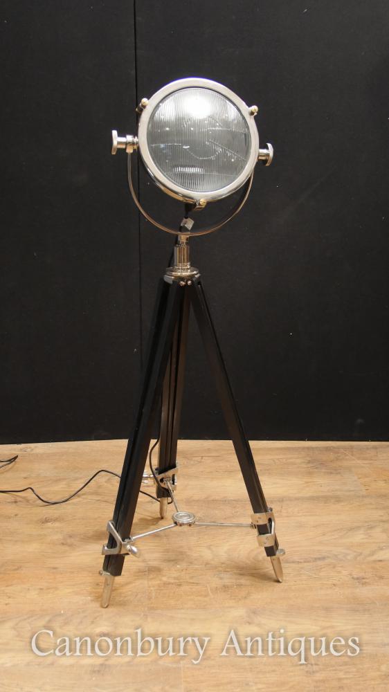Chrome Tripod Studio Lamp Architectural Floor Light