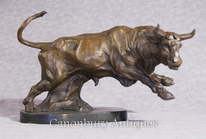 French Bronze Bull Statue Signed Bullock Casting Cow