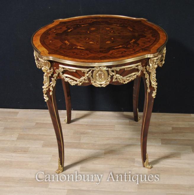French Louis XVI Round Center Table Centre Side Tables
