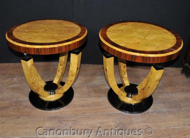 Pair Art Deco Side Tables Cocktail Table 1920s Furniture
