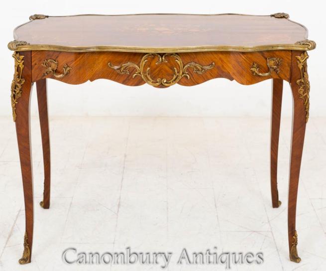 Antique French Empire Centre Side Table Kingwood Inlay