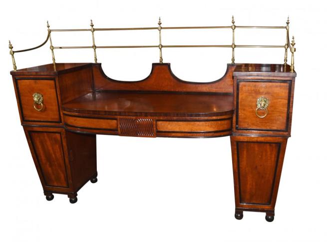Antique Regency Satinwood Sideboard Server Buffet Brass Gallery