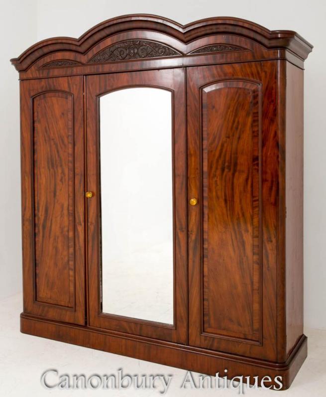 Antique Victorian Gentlemans Wardrobe Closet Cabinet 1860