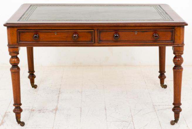 Antique Victorian Mahogany Partners Desk Writing Table