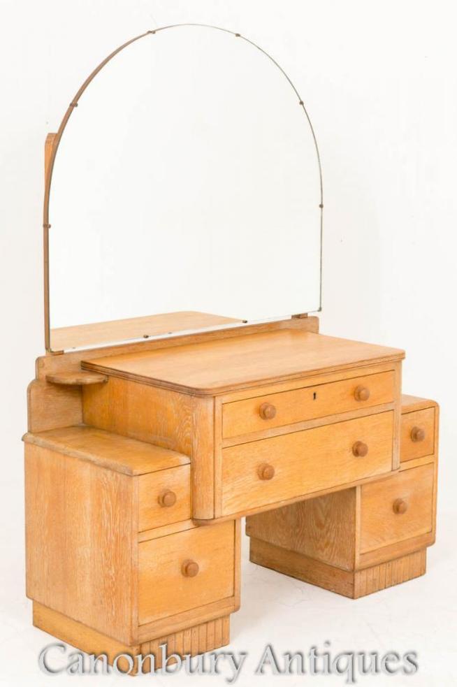 Art Deco Bleached Oak Dressing Table 1930
