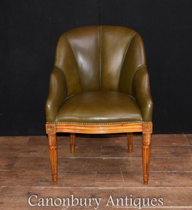 Art Deco Leather Arm Chair Desk Chairs
